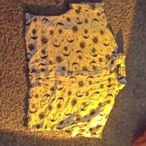 Cropped sun and moon button up shirt